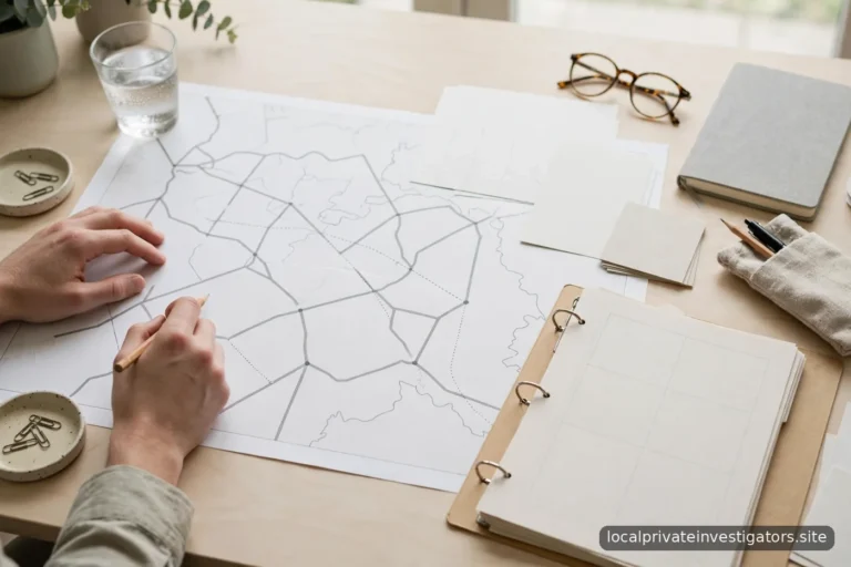 Open blank notebook with a pen beside a simple list motif (no legible words), daylight, no text